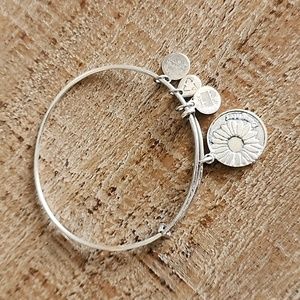 Alex and Ani "Daughter" Flower Bangle Bracelet, Silver